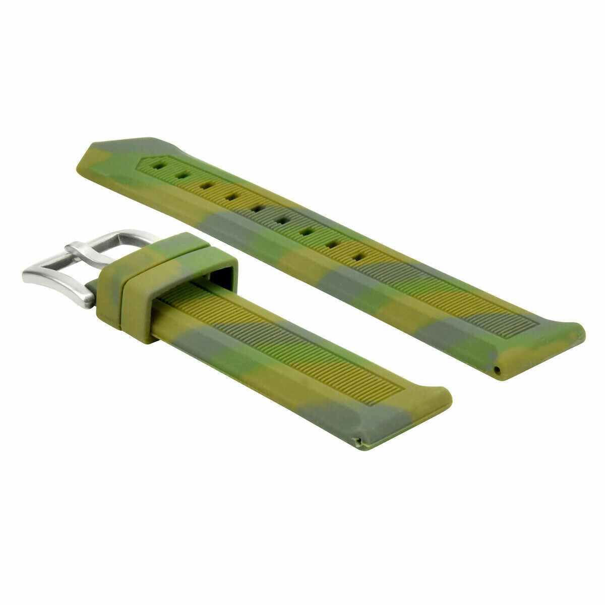 24MM RUBBER DIVER WATCH STRAP BAND FOR WENGER SWISS MILITARY GREEN