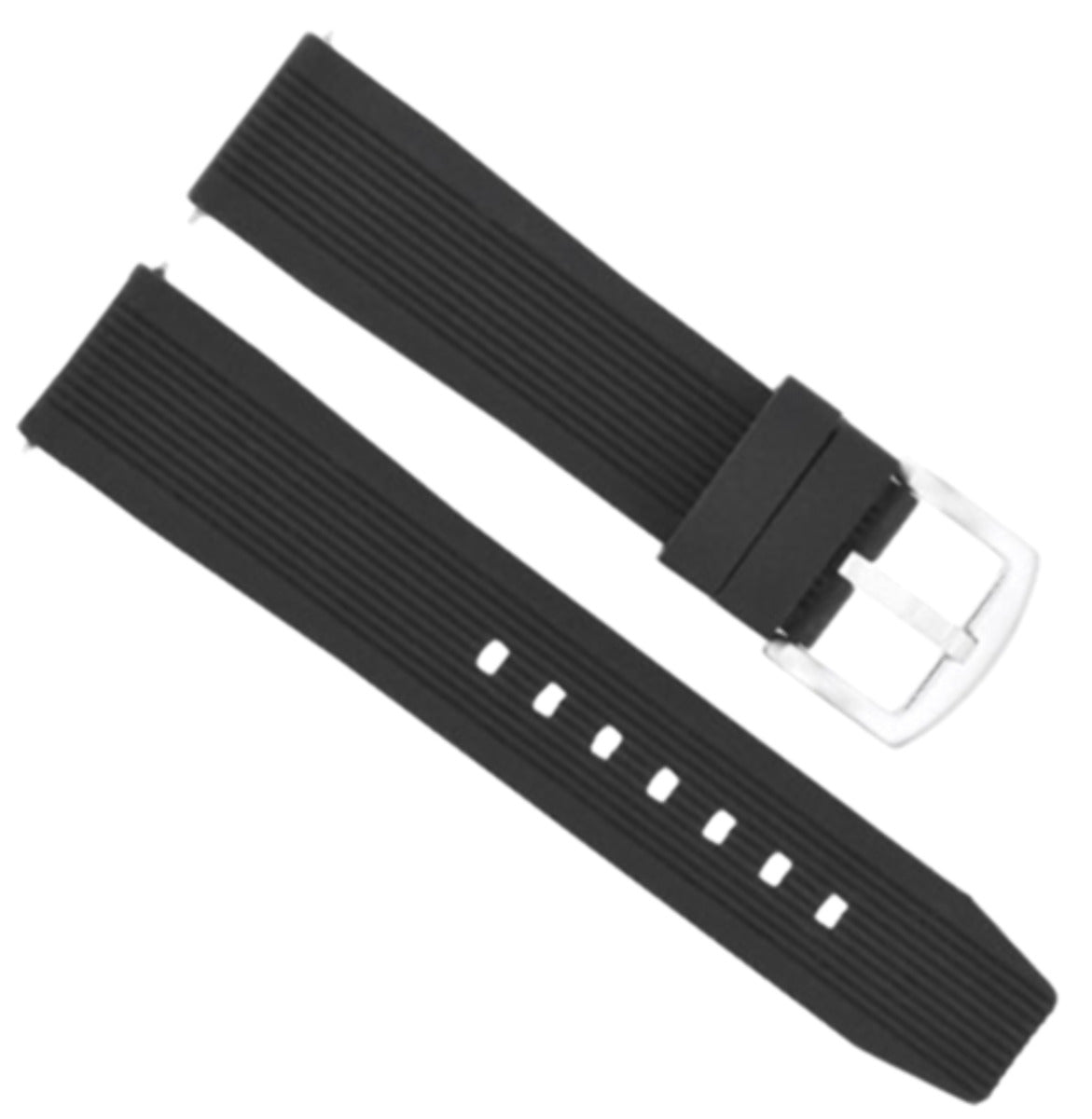 22MM SILICONE RUBBER DIVER BAND STRAP FOR TAG HEUER CARRERA FORMULA F1 BLACK