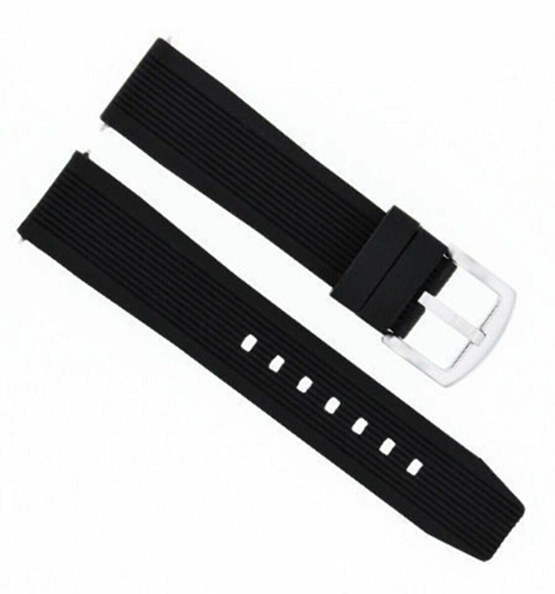 22MM SILICONE RUBBER DIVER BAND STRAP FOR BREITLING NAVITIMER CHRONOMAT BLACK