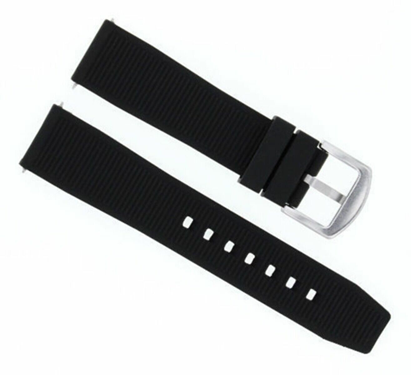 22MM SILICONE RUBBER DIVER BAND STRAP FOR BREITLING NAVITIMER CHRONOMAT BLACK