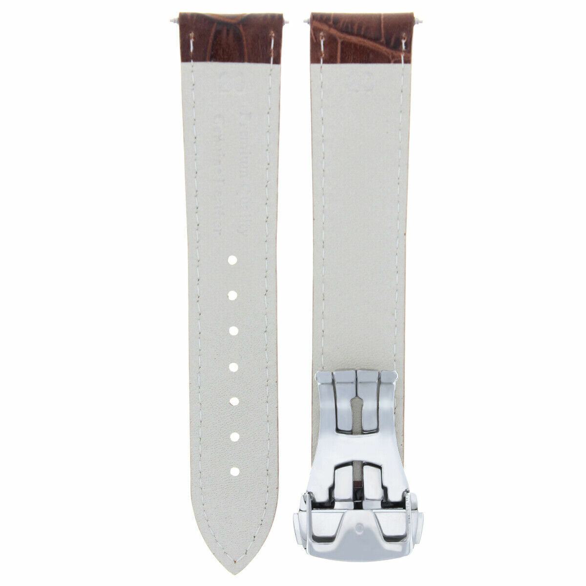 20MM LEATHER BAND STRAP FOR 41MM OMEGA SEAMASTER PLANET CLASP L/BROWN/TAN OS