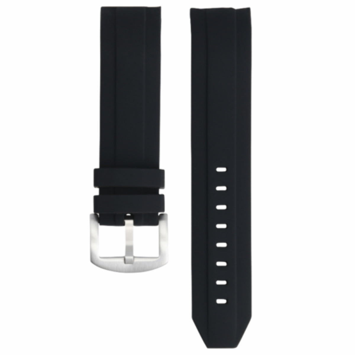 22MM CURVED RUBBER WATCH BAND STRAP FOR OMEGA SEAMASTER PLANET OCEAN WATCH BLACK