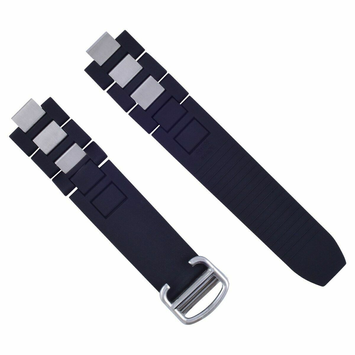 RUBBER WATCH BAND STRAP FOR FIT CARTIER 20MM MUST 21 CHRONOSCAPH AUTOSCAPH CLASP