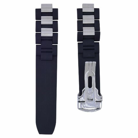 RUBBER WATCH BAND STRAP FOR FIT CARTIER 20MM MUST 21 CHRONOSCAPH AUTOSCAPH CLASP