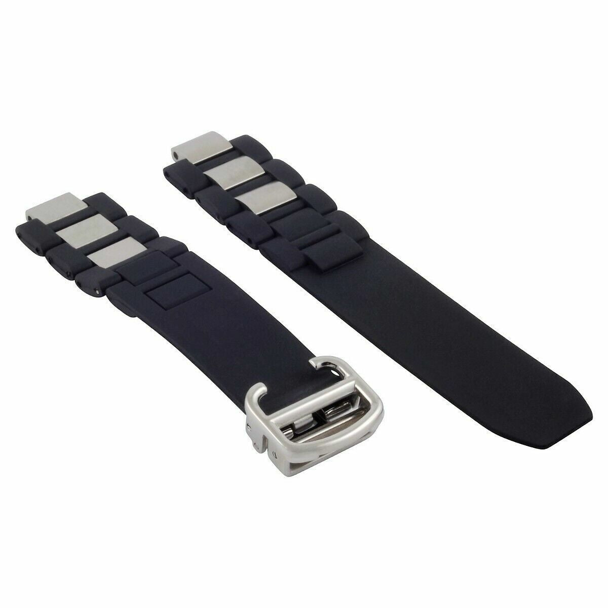 RUBBER WATCH BAND STRAP FOR FIT CARTIER 20MM MUST 21 CHRONOSCAPH AUTOSCAPH CLASP