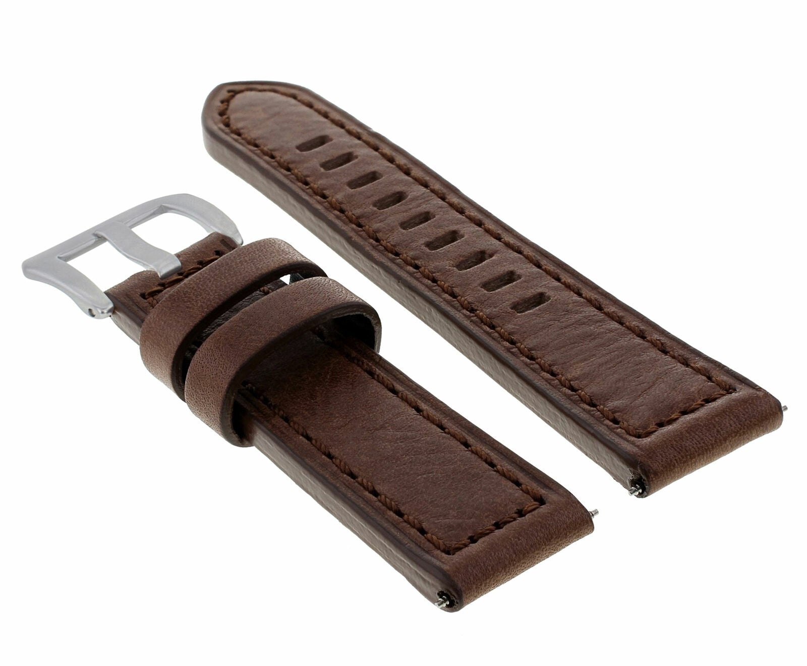 24MM COW LEATHER WATCH BAND STRAP FOR BREITLING NAVITIMER SUPEROCEAN WATCH BROWN