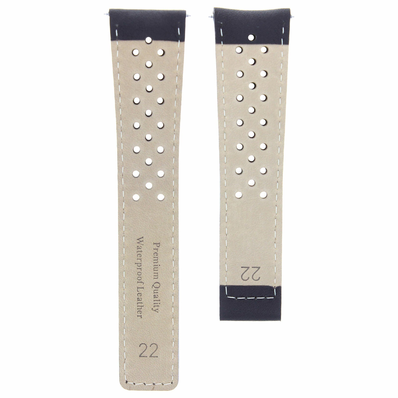 LEATHER BAND STRAP 22MM FOR TAG HEUER MONACO DEPLOYMENT CLASP BROWN PERFORAT