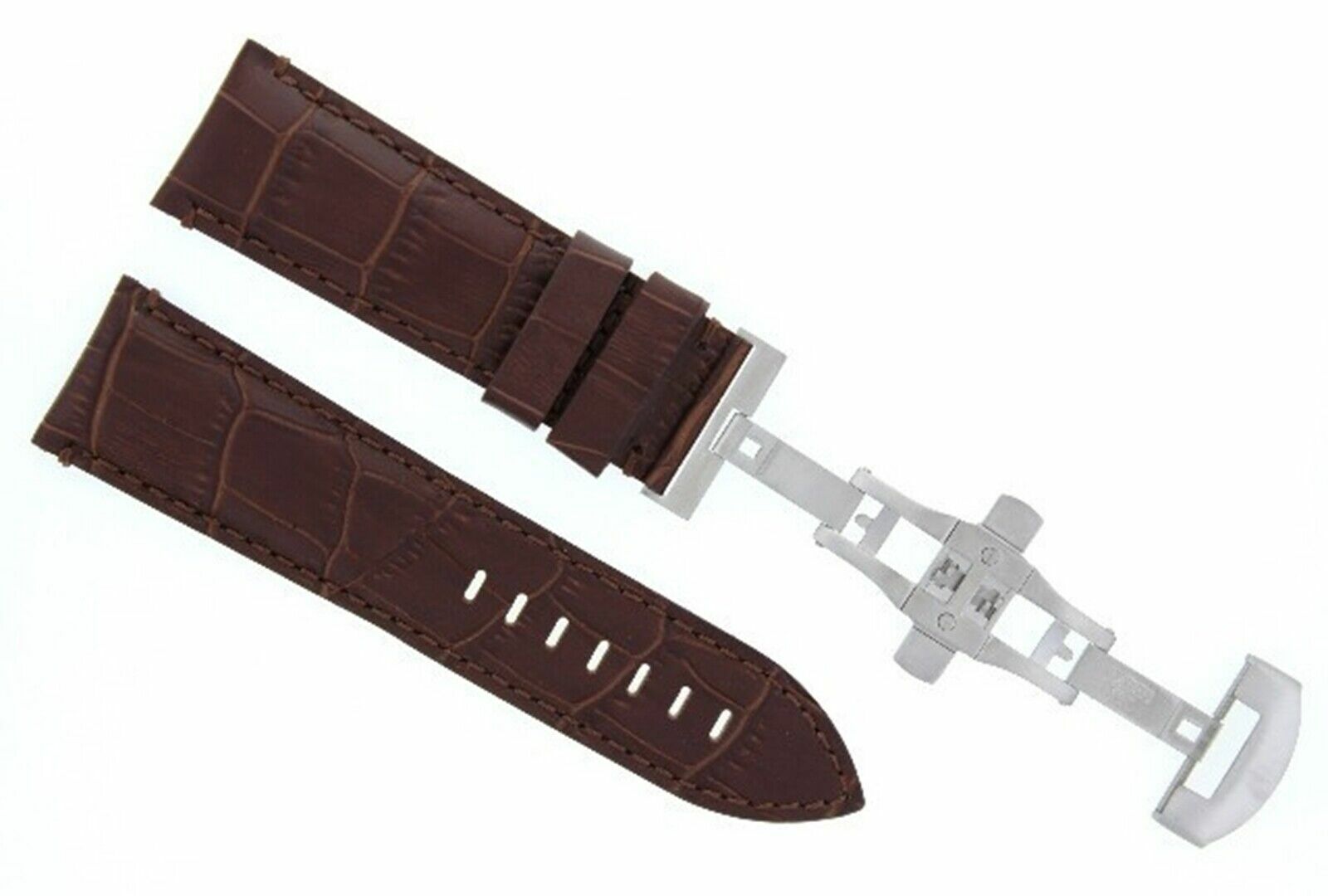 24MM COW LEATHER WATCH STRAP BAND FOR BREITLING NAVITIMER A24322, COLT BROWN
