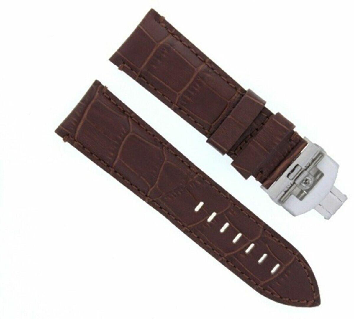 24MM COW LEATHER WATCH STRAP BAND FOR BREITLING NAVITIMER A24322, COLT BROWN