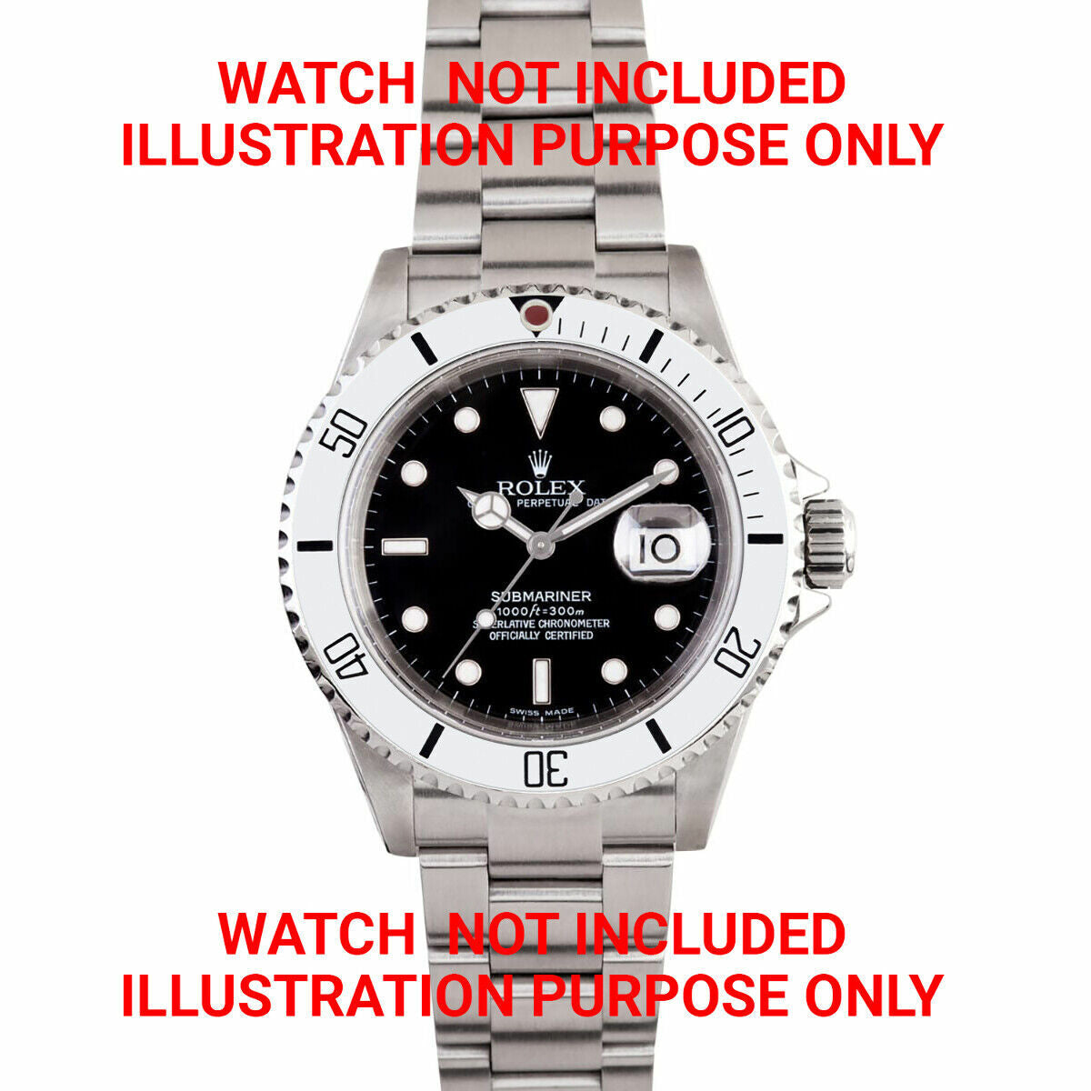 BEZEL, INSERT, RETAINING FOR ROLEX SUBMARINER 16800, 16808, 16610, 16613 SILVER