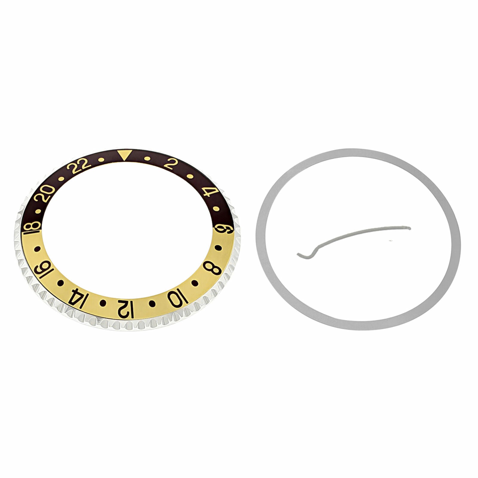 BEZEL + INSERT FOR ROLEX GMT 16700, 16710, 16713, 16718, 16760 WATCH BROWN/GOLD