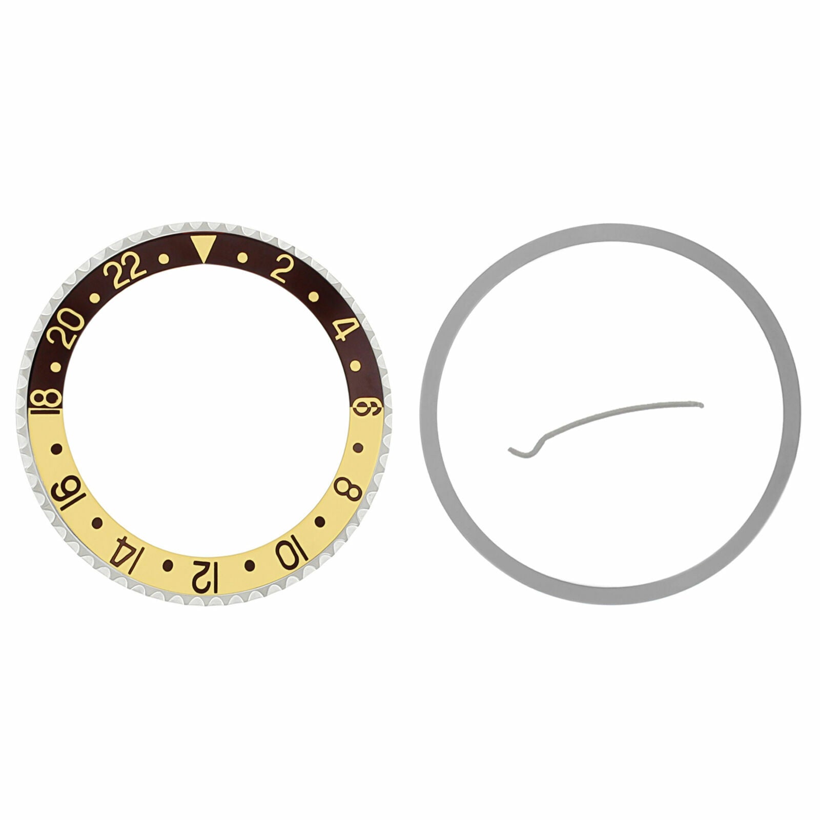 BEZEL + INSERT FOR ROLEX GMT 16700, 16710, 16713, 16718, 16760 WATCH BROWN/GOLD
