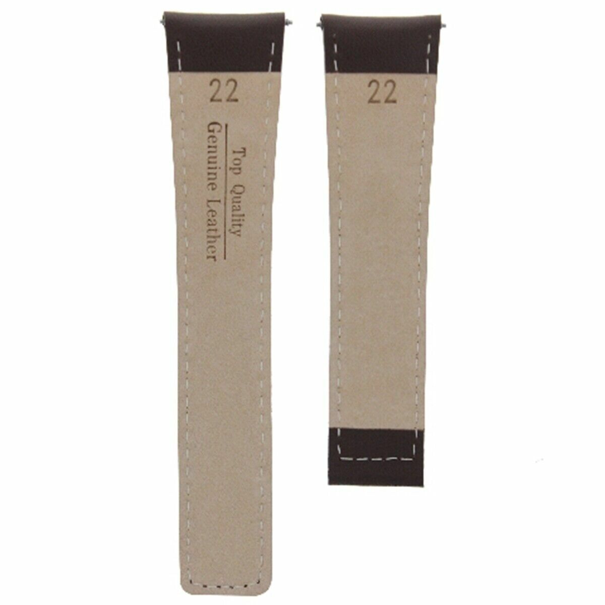 22MM LEATHER STRAP SMOOTH BAND FOR BREITLING DEPLOYMENT CLASP 22/18 BROWN