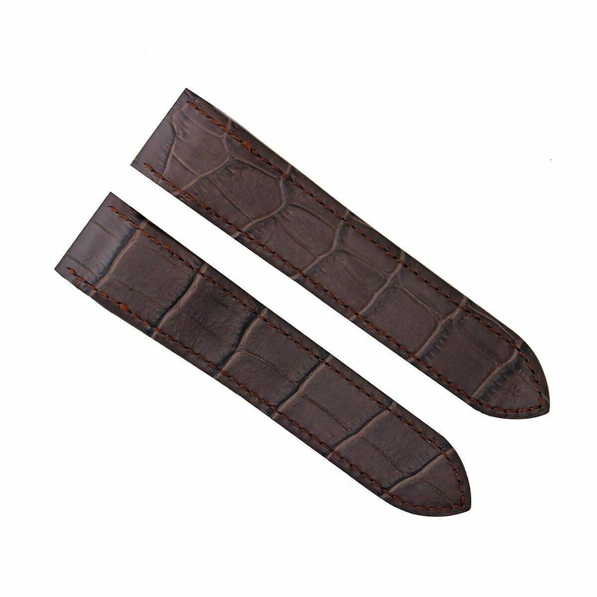 20MM LEATHER WATCH BAND STRAP GRAIN BAND FOR CARTIER SANTOS 100 CLASP BROWN