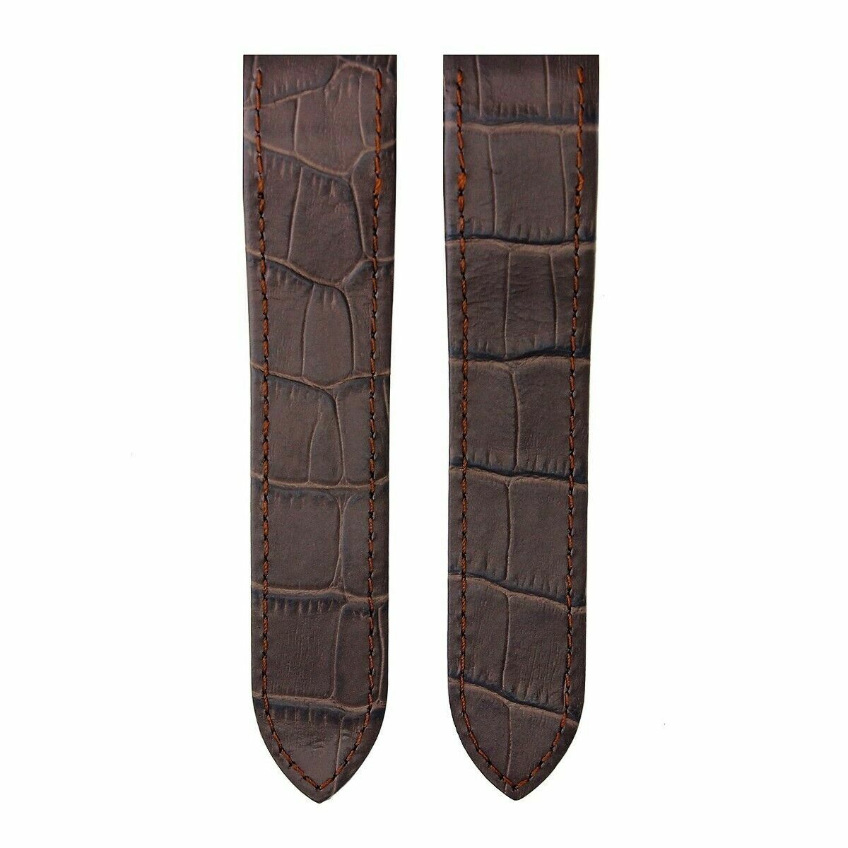 20MM LEATHER WATCH BAND STRAP GRAIN BAND FOR CARTIER SANTOS 100 CLASP BROWN