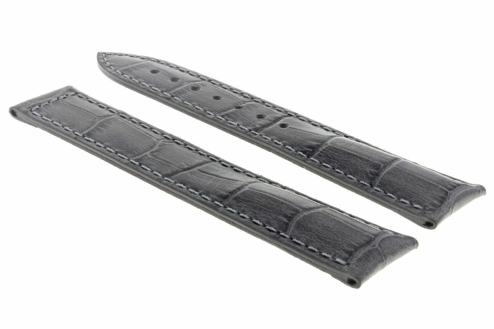 LEATHER WATCH STRAP BAND DEPLOY CLASP FOR 20MM OMEGA SPEEDMASTER MOON WATCH GREY