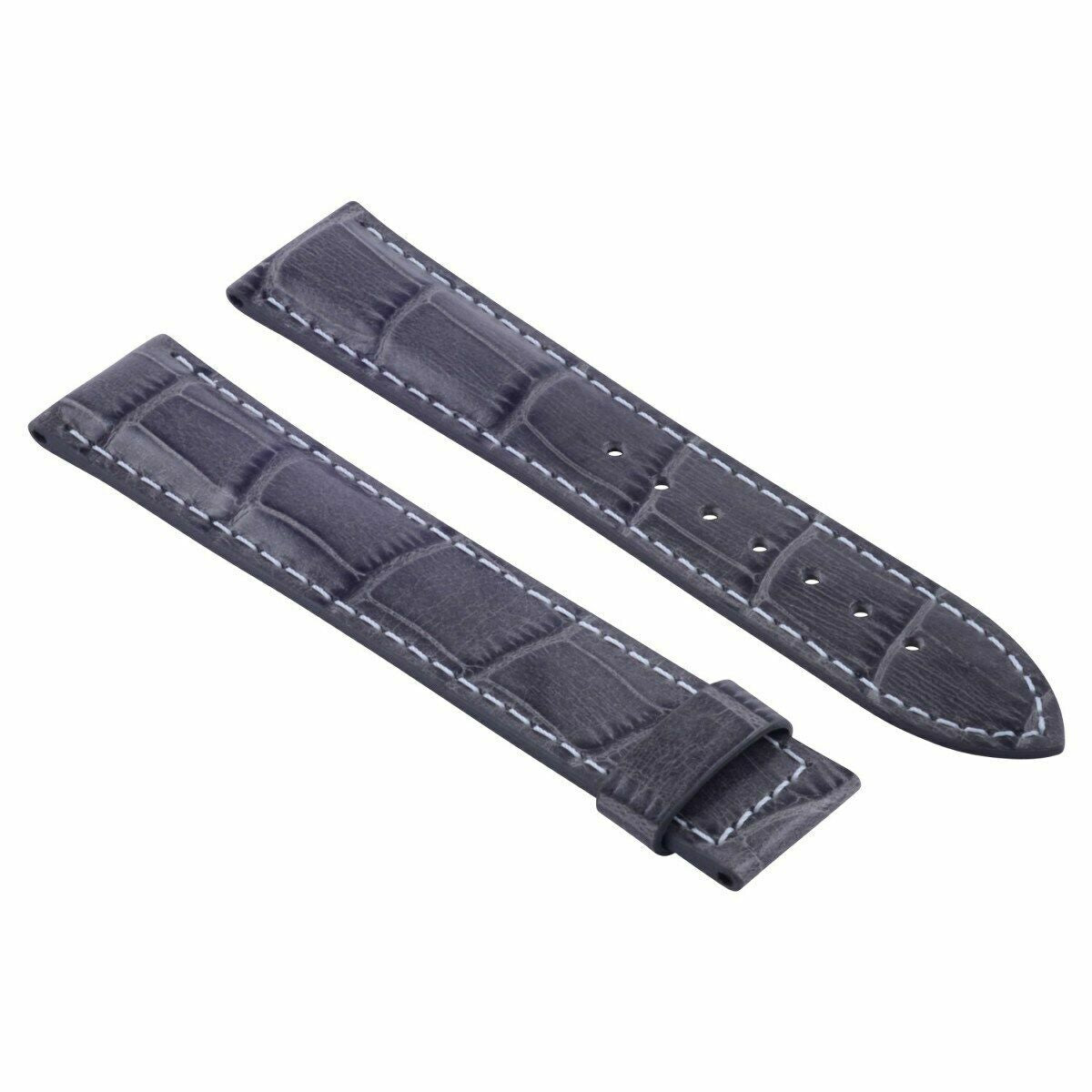 20MM LEATHER BAND STRAP DEPLOYMENT BUCKLE CLASP FOR OMEGA SEAMASTER GREY WS