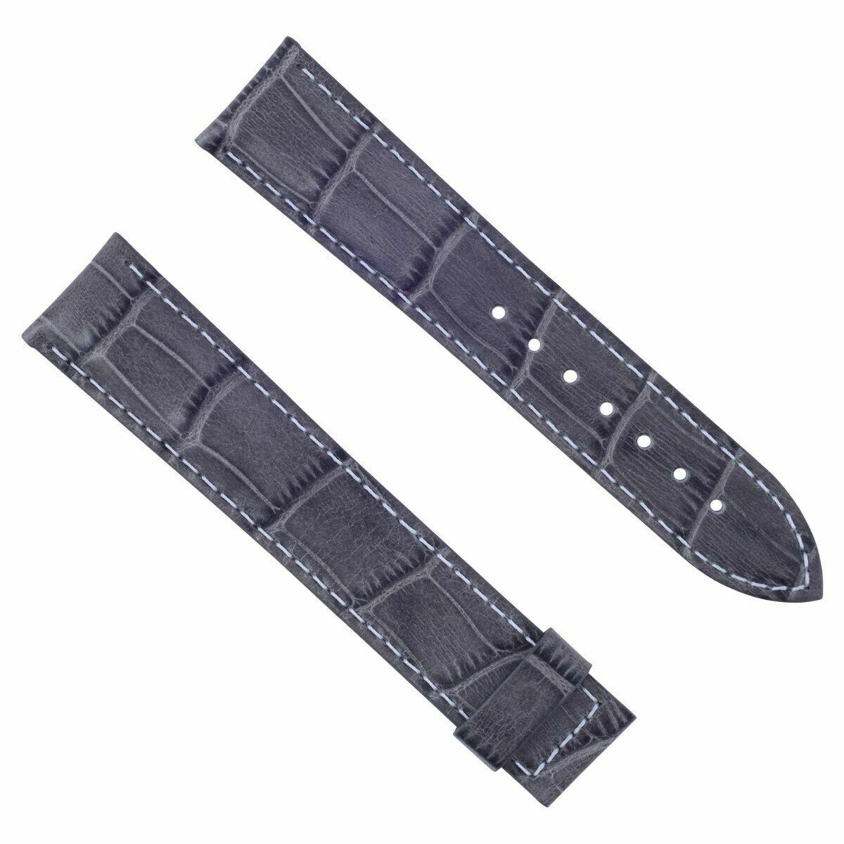 20MM LEATHER BAND STRAP DEPLOYMENT BUCKLE CLASP FOR OMEGA SEAMASTER GREY WS