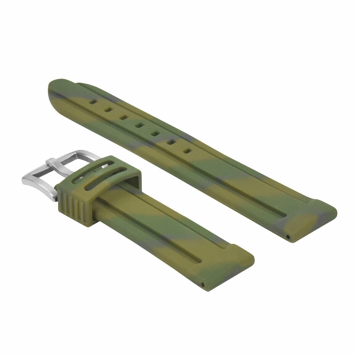 24MM SILICONE RUBBER MILITARY DIVER WATCH STRAP BAND FOR ANONIMO GREEN