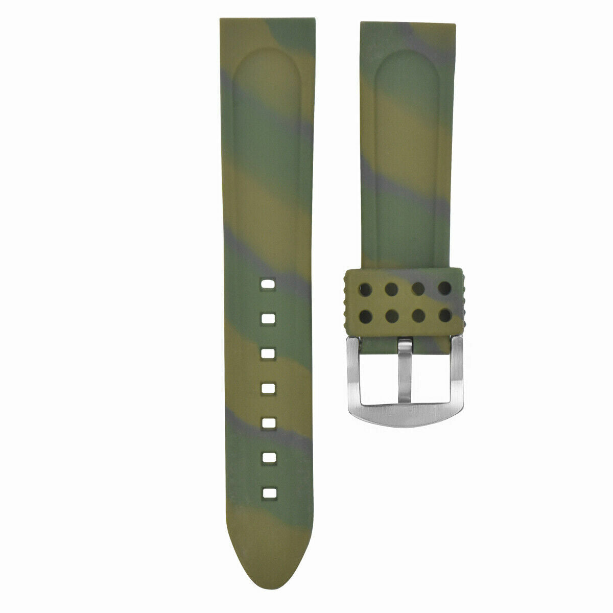 24MM SILICONE RUBBER MILITARY DIVER WATCH STRAP BAND FOR ANONIMO GREEN