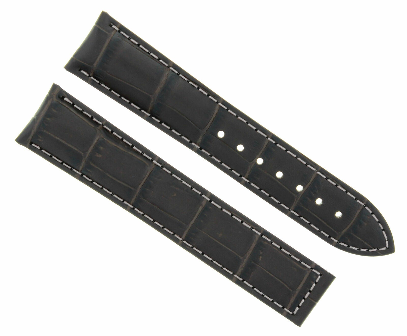 LEATHER STRAP BAND DEPLOYMENT CLASP FOR 20MM 41MM OMEGA SEAMASTER D/BROWN WS
