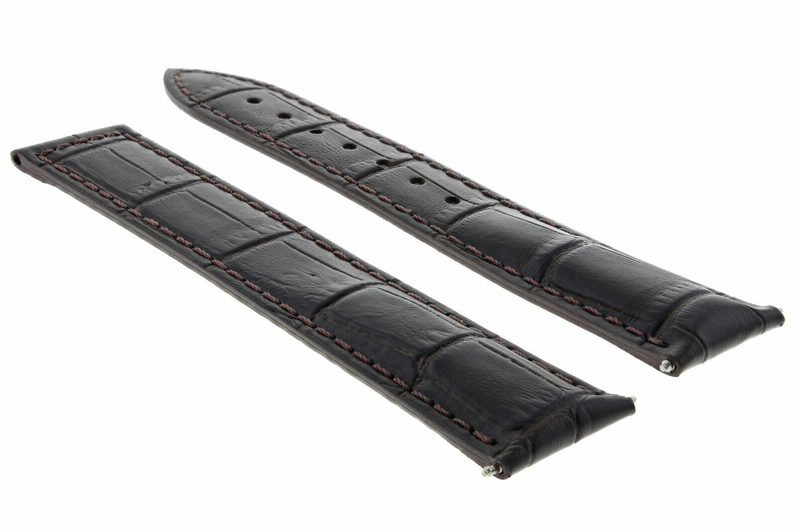 20MM LEATHER BAND STRAP FOR OMEGA SPEEDMASTER MOON, SEAMASTER PLANET DARK BROWN