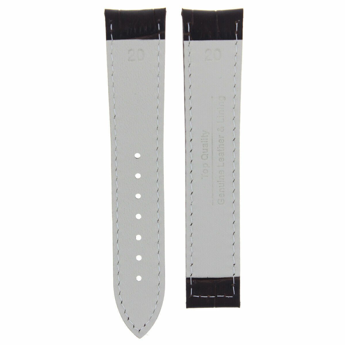 20MM LEATHER BAND STRAP FOR OMEGA SPEEDMASTER MOON, SEAMASTER PLANET DARK BROWN