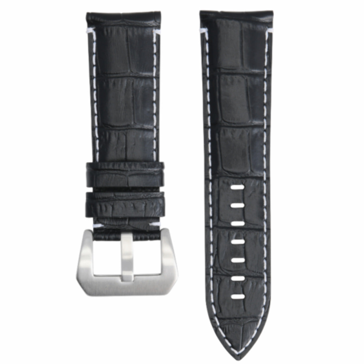 24MM GENUINE LEATHER WATCH BAND STRAP FOR BREITLING NAVITMER, BENTLEY BLACK WS