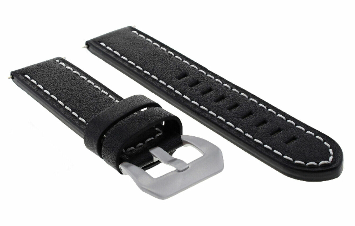 24MM COW LEATHER WATCH BAND STRAP FOR BREITLING NAVITIMER COLT CHRONOMAT BLACK W