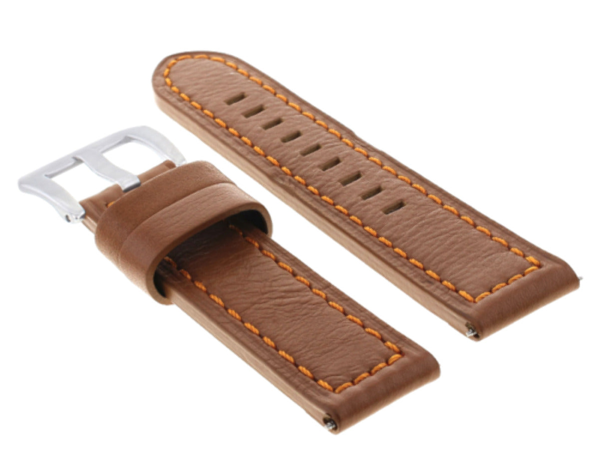 24MM COW LEATHER WATCH BAND STRAP FOR BREITLING NAVITIMER COLT BENTLEY TAN OS