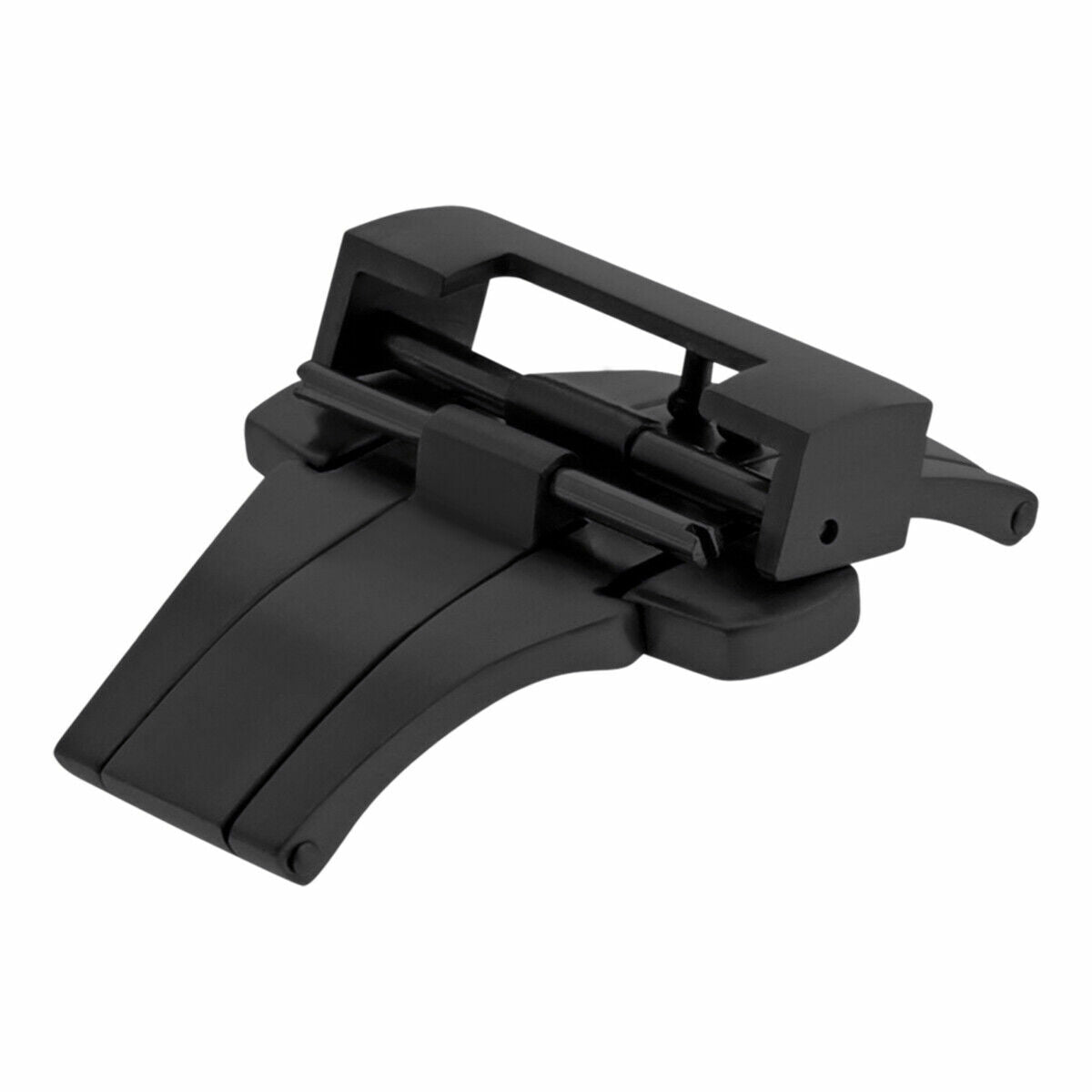 20MM DEPLOYMENT CLASP LEATHER BAND STRAP FOR PANERAI 40MM GMT BUCKLE BLACK PVD