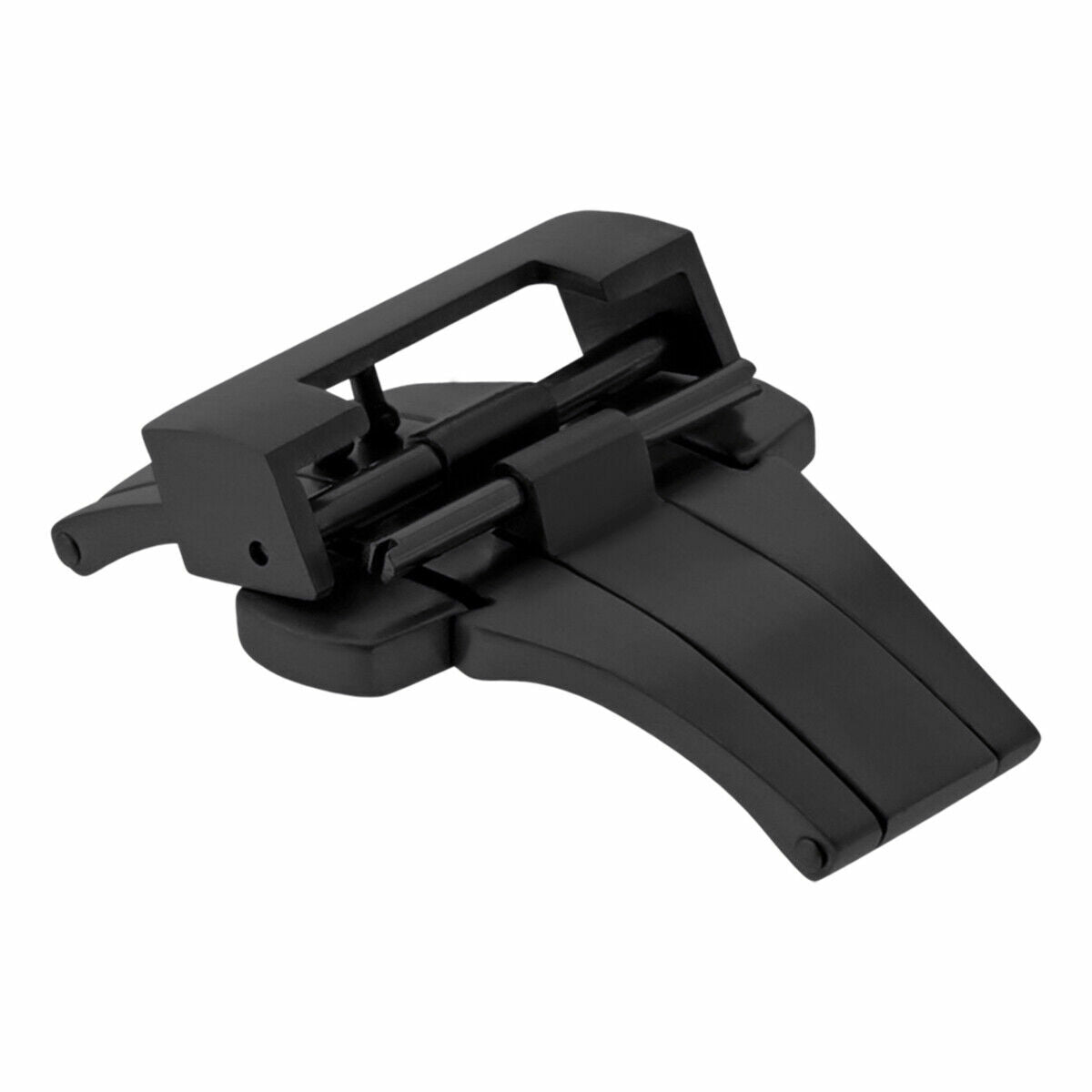 20MM DEPLOYMENT CLASP LEATHER BAND STRAP FOR PANERAI 40MM GMT BUCKLE BLACK PVD