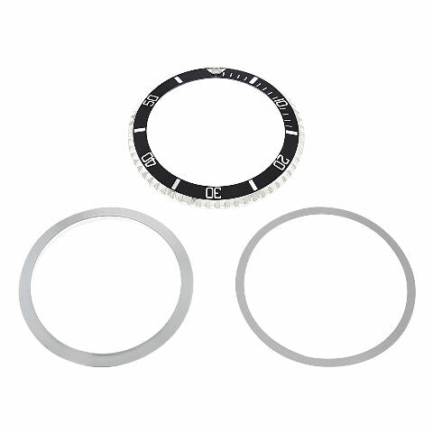 ROTATING BEZEL+ INSERT INSTALLED FOR ROLEX SUBMARINER 5508 5512 5513 1680 BLACK