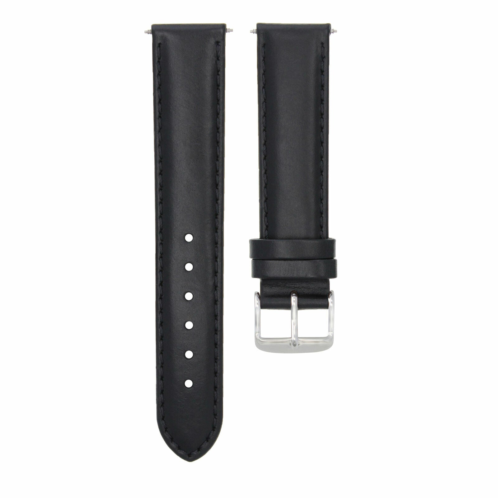 18MM ITALIAN SMOOTH LEATHER WATCH BAND STRAP FOR ROLEX WATCH BLACK