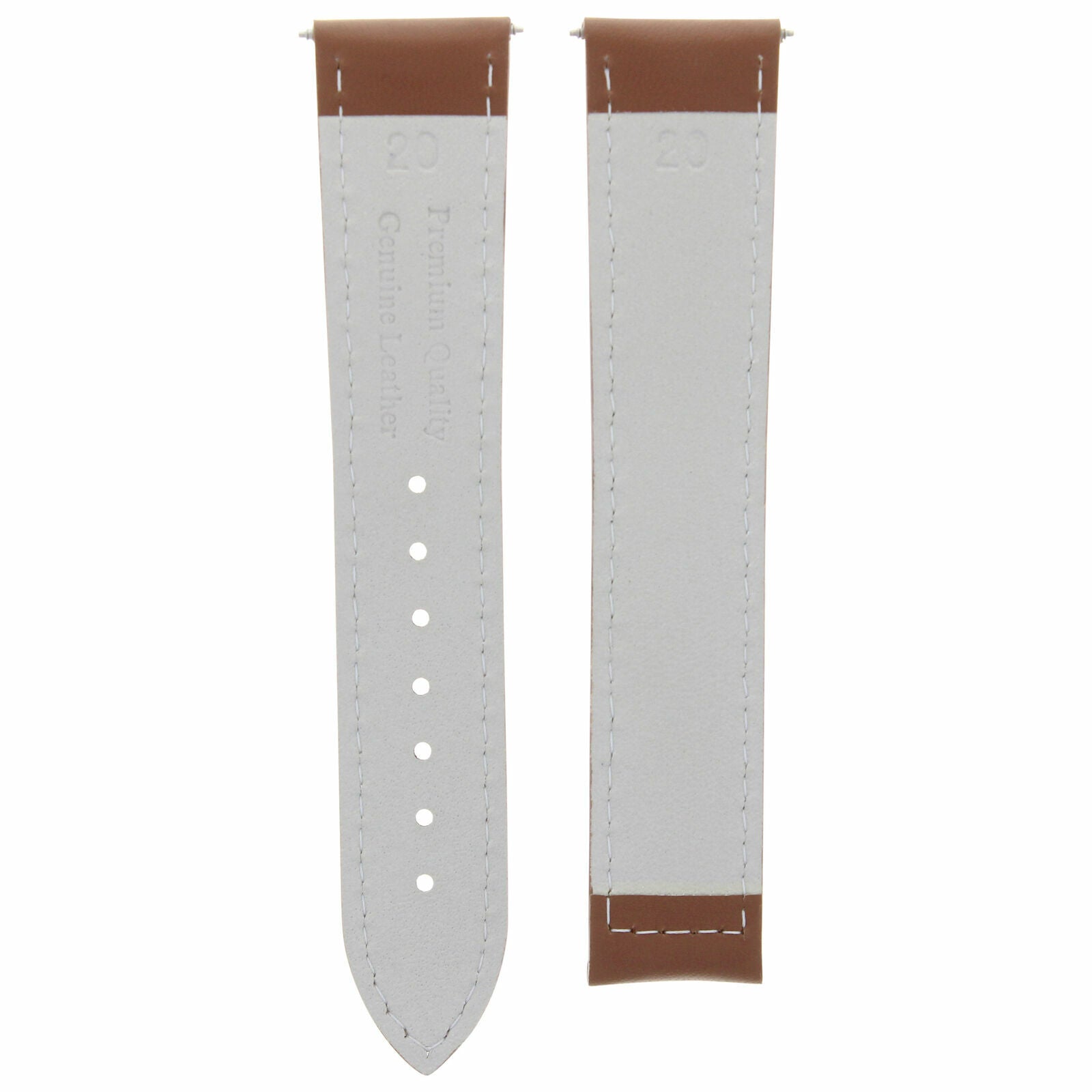 20MM LEATHER STRAP BAND DEPLOYMENT CLASP FOR 42MM OMEGA PLANET OCEAN TAN ORANGE