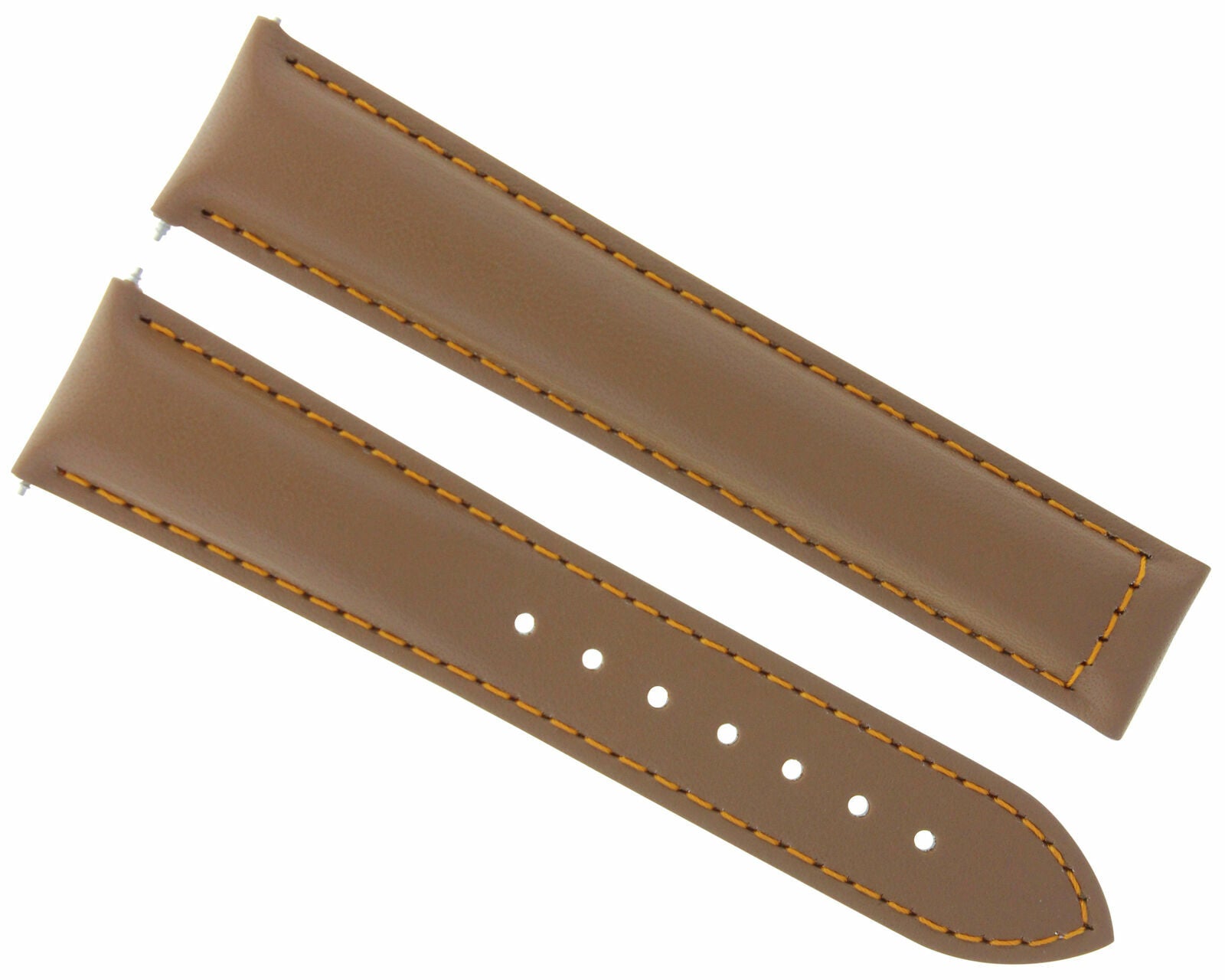 20MM LEATHER STRAP BAND DEPLOYMENT CLASP FOR 42MM OMEGA PLANET OCEAN TAN ORANGE