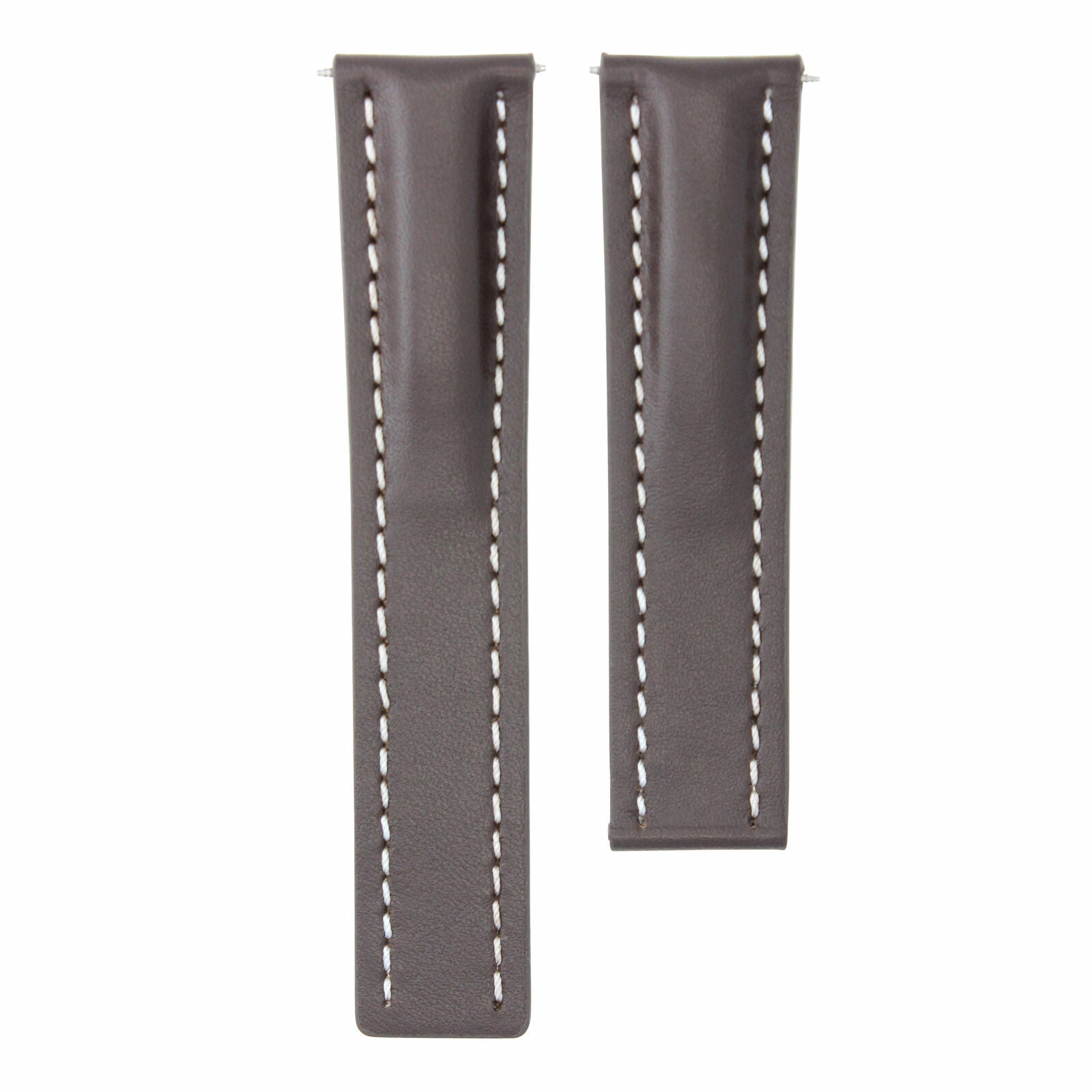 22MM LEATHER STRAP SMOOTH BAND FOR BREITLING CHRONOMAT DEPLOYMENT CLASP BROWN WS