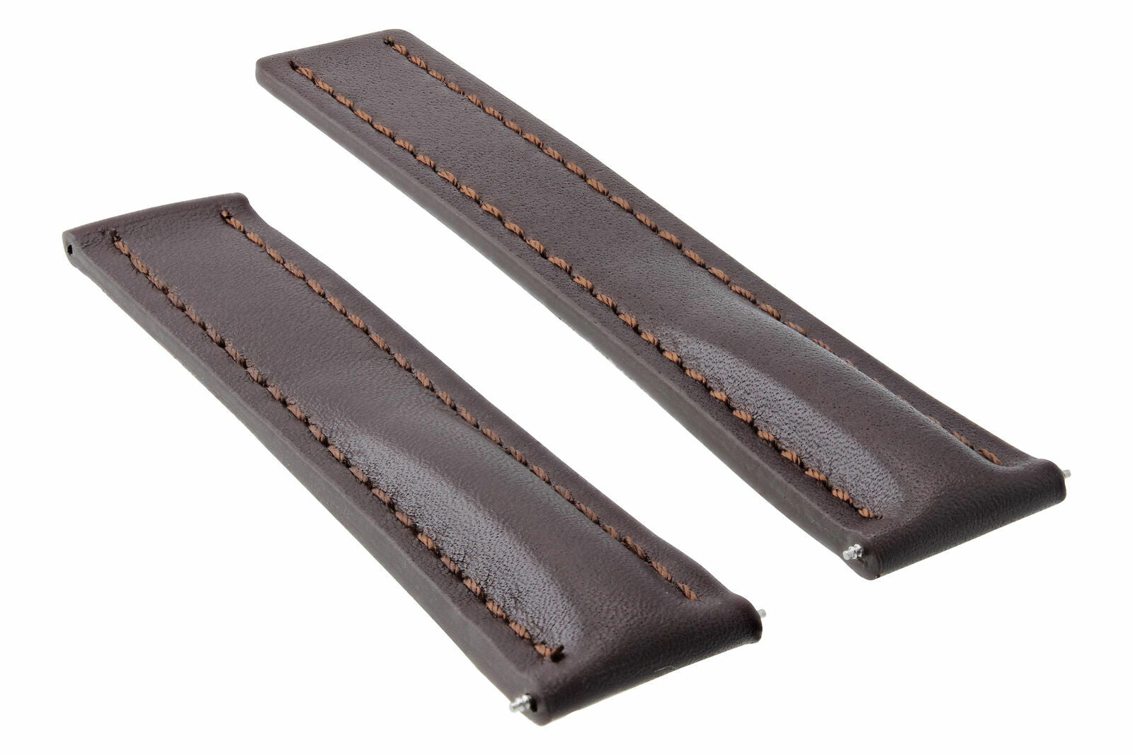 22MM LEATHER STRAP SMOOTH BAND FOR BREITLING NAVITIMER, COLT SUPER OCEAN BROWN