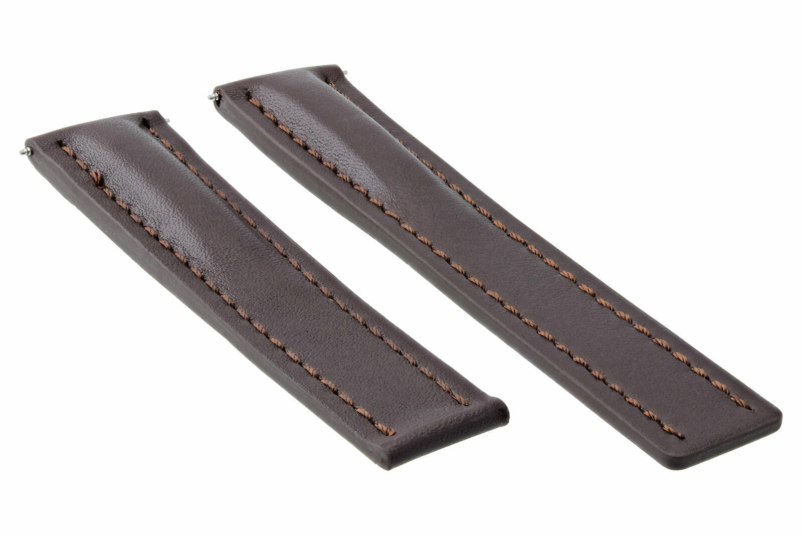 22MM LEATHER STRAP SMOOTH BAND FOR BREITLING NAVITIMER, COLT SUPER OCEAN BROWN