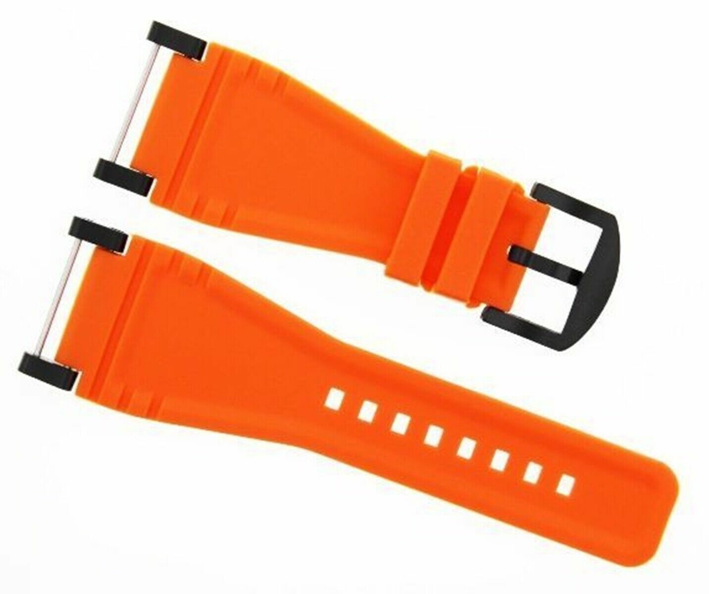 24MM SUUNTO CORE SILCONE RUBBER WATCH BAND STRAP + BLACK ADAPTER ORANGE