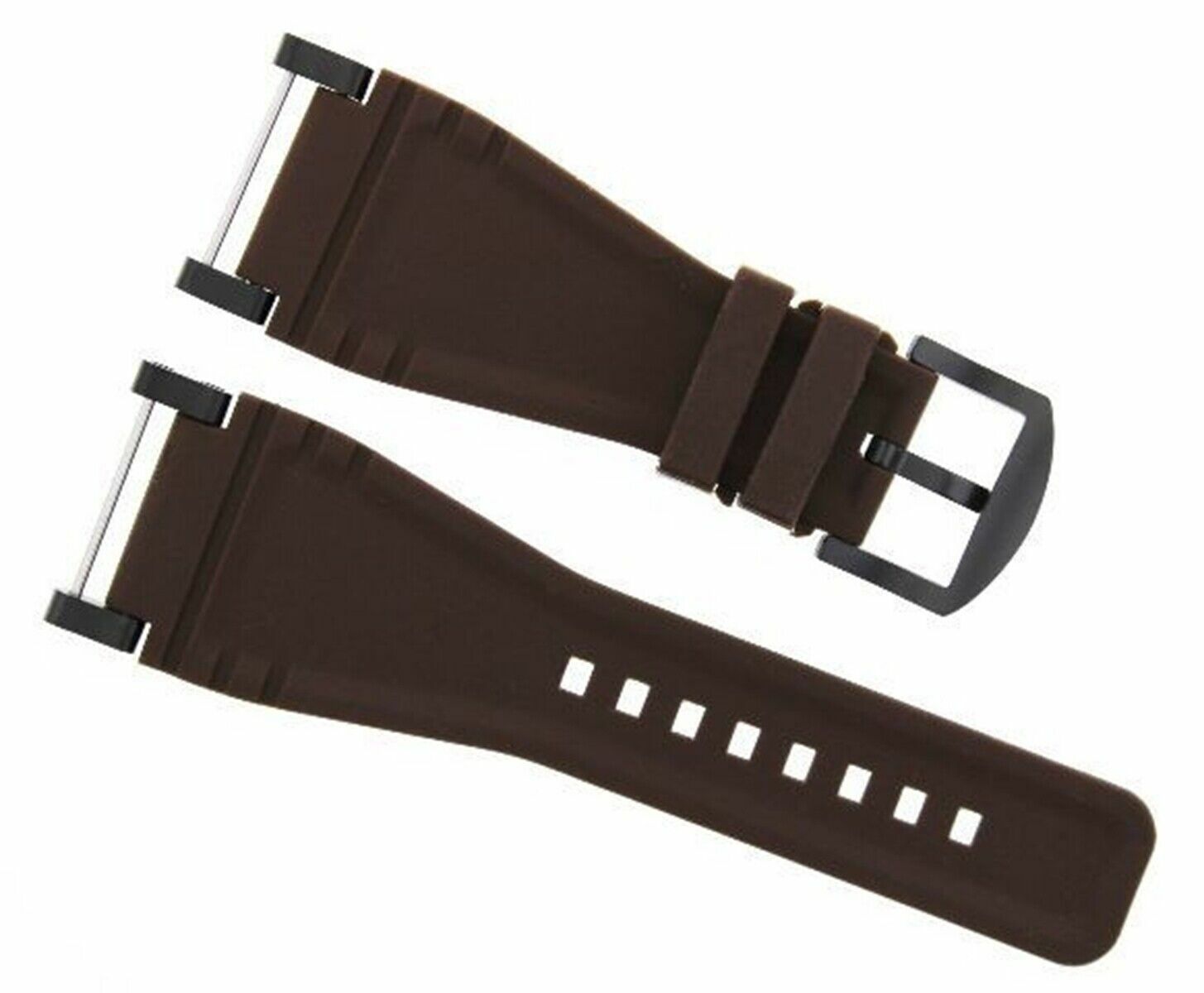 24MM SUUNTO CORE SILCONE RUBBER WATCH BAND STRAP + BLACK ADAPTER BROWN