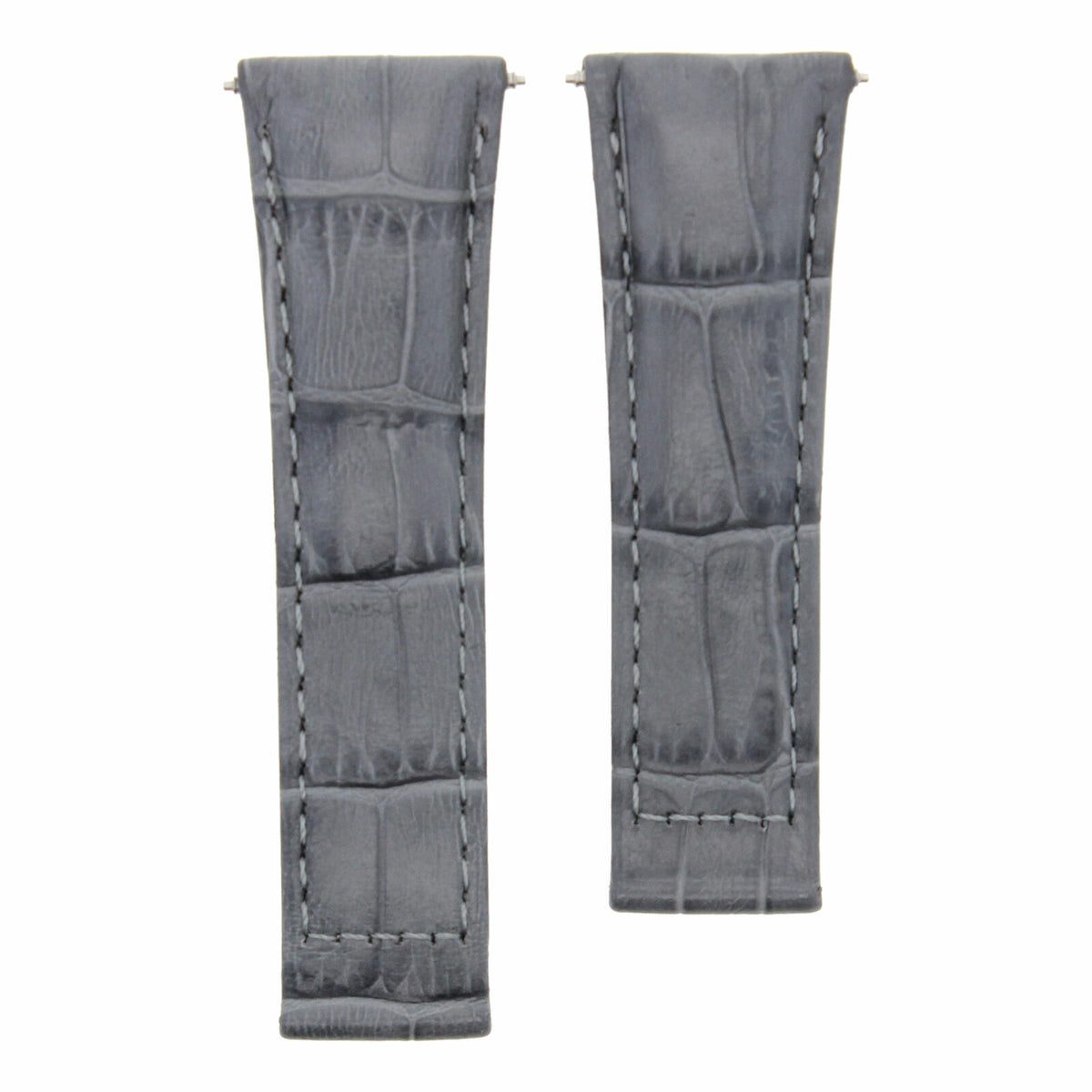 20MM REPLACEMENT LEATHER WATCH BAND STRAP WITH ENDPIECES FOR ROLEX DAYTONA 40MM, Gray (Regular), view 3