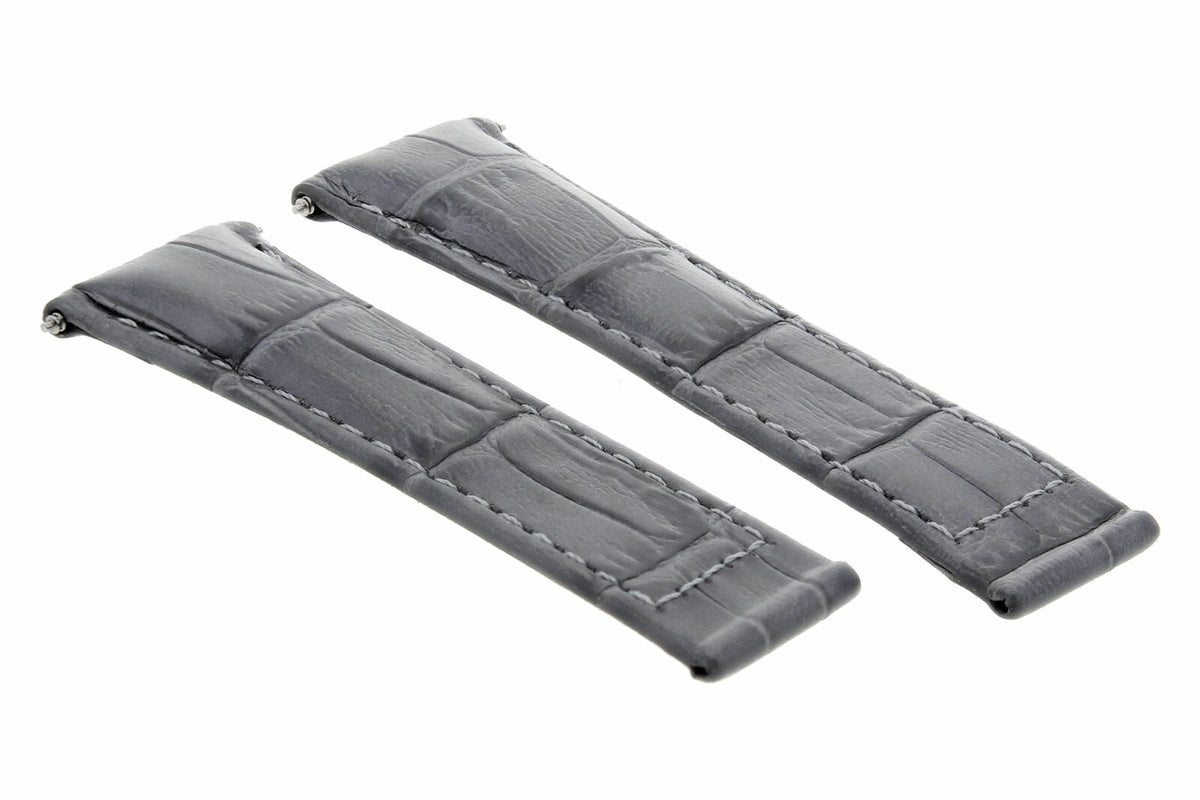 20MM REPLACEMENT LEATHER WATCH BAND STRAP WITH ENDPIECES FOR ROLEX DAYTONA 40MM, Gray (Regular), view 4