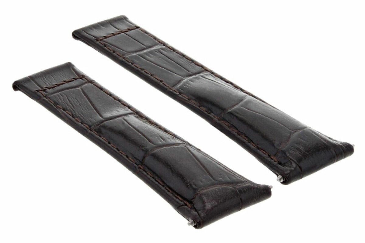 20MM REPLACEMENT LEATHER WATCH BAND STRAP FOR ROLEX SUBMARINER GMT DATEJUST, Dark Brown (Regular), view 2