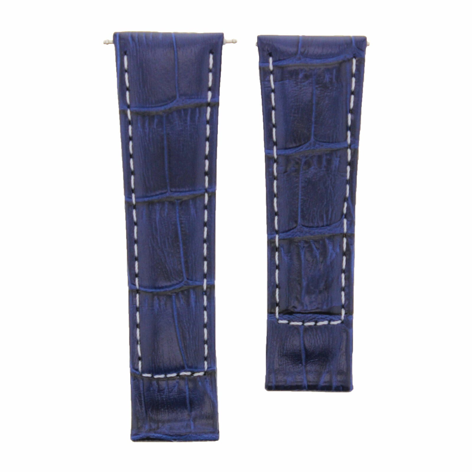20MM LEATHER WATCH BAND STRAP FOR ROLEX DAYTONA 116519 BLUE WHITE ST REGULAR