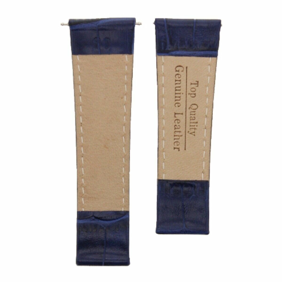 20MM LEATHER WATCH BAND STRAP FOR ROLEX DAYTONA 116519 BLUE WHITE ST REGULAR