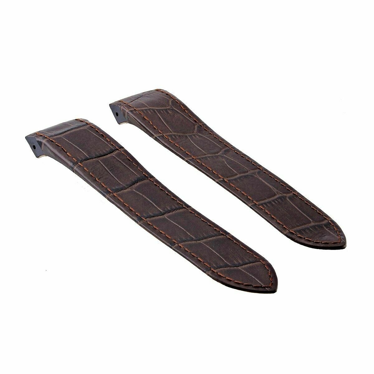 23MM LEATHER WATCH BAND STRAP DEPLOY CLASP FIT CARTIER SANTOS 100 XL D/CHOCOLATE