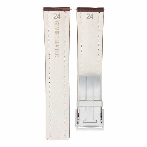 24MM LEATHER WATCH BAND STRAP CLASP FOR BREITLING NAVITIMER CHRONOMAT BROWN