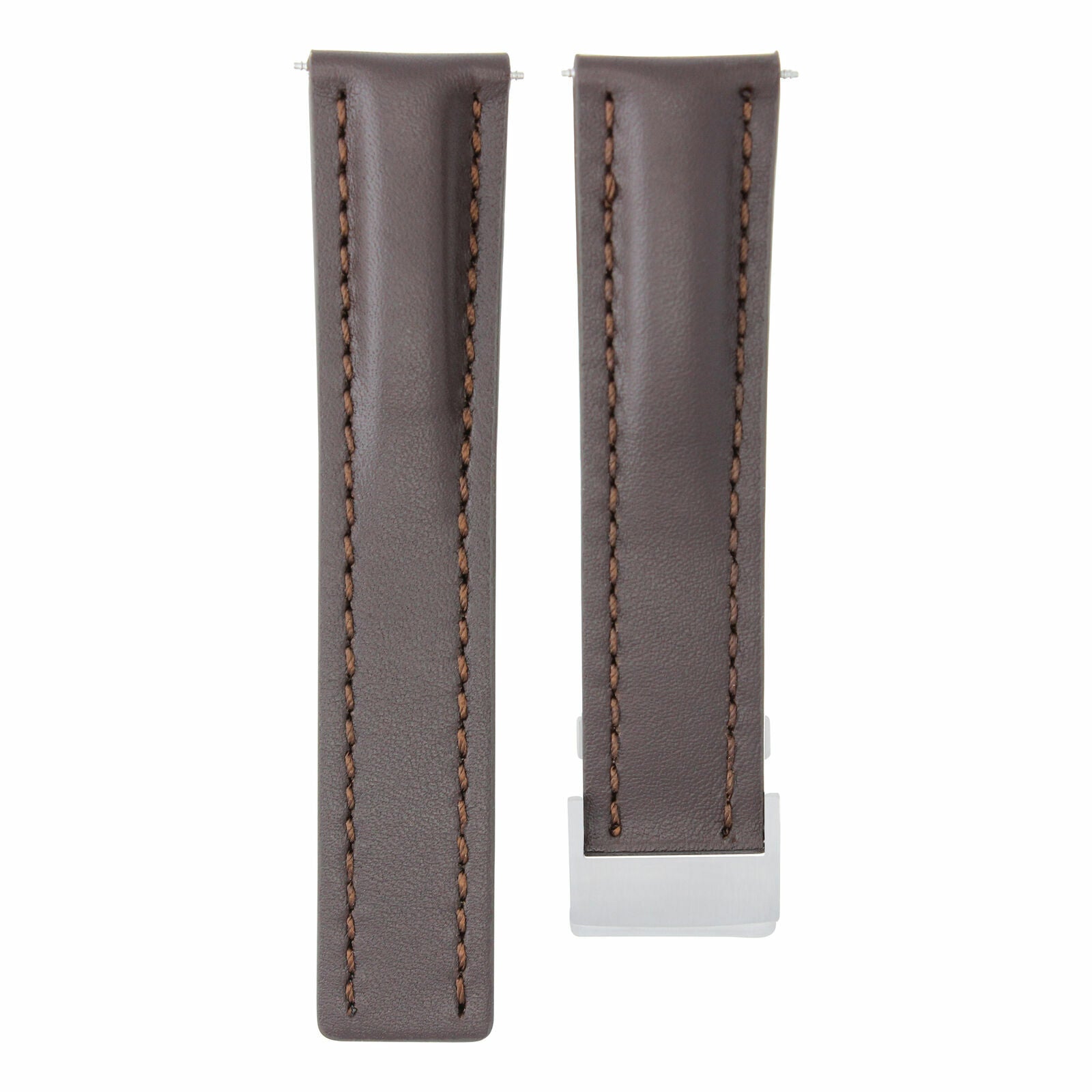 24MM LEATHER WATCH BAND STRAP CLASP FOR BREITLING NAVITIMER CHRONOMAT BROWN