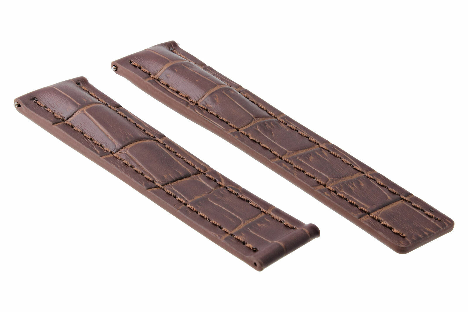 24MM LEATHER BAND STRAP FOR BREITLING SUPEROCEAN AVENGER DEPLOYMENT CLASP BROWN